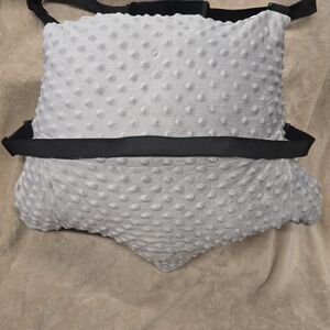 Gray Minky Dot Surgery Recovery Pillow With Pockets For Ice Packs
